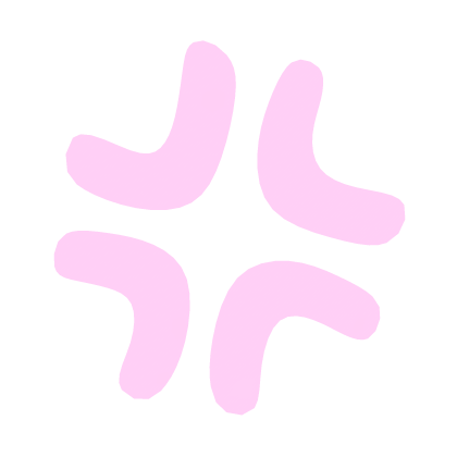 ♡ Cute Angry Anime Expression Sticker Pink