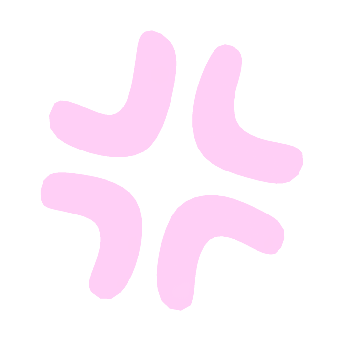 ♡ Cute Angry Anime Expression Sticker Pink