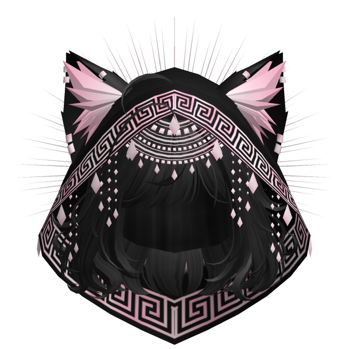 Egyptian Bob w/ Divine Pink Black Hood