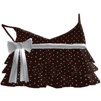 brown & white summer ruffled kawaii cute tank top