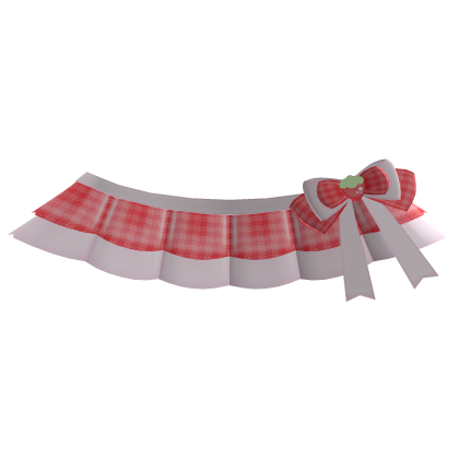 ‿ ♡ ۫ cute plaid strawberry ruffle skirt , red Roblox item
