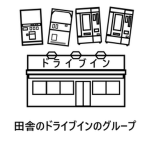 田舎のドライブインのグループ