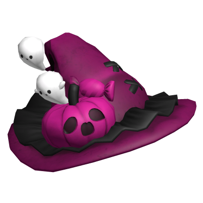 Hot Pink Cute Halloween Pumpkin Tilted Hat Roblox item
