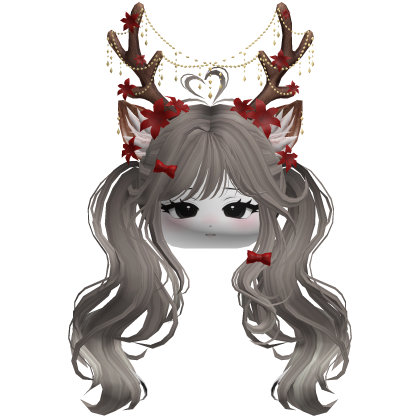 Ethereal Christmas Fairy Fawn Pigtails w/ Antlers