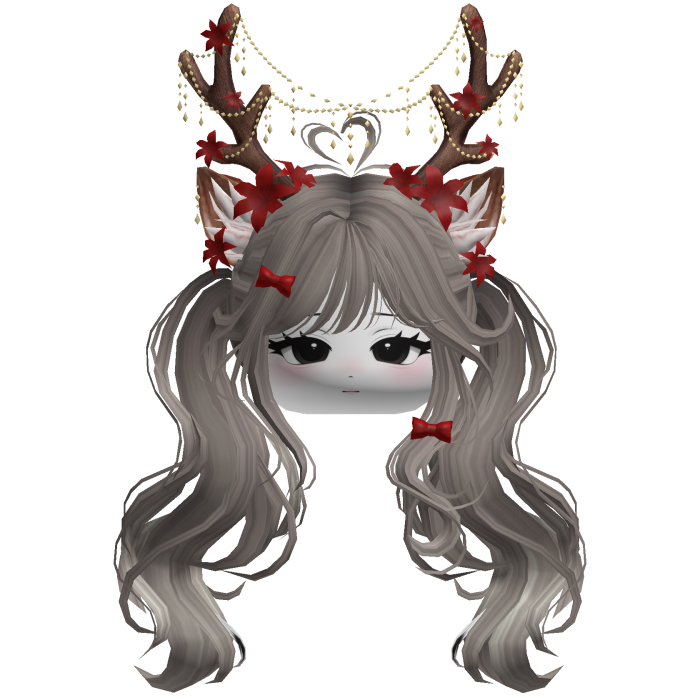 Ethereal Christmas Fairy Fawn Pigtails w/ Antlers