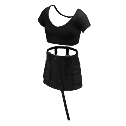 BB Black Cargo Skirt