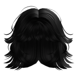 Black Messy Wolf Cut
