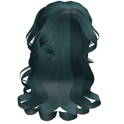 Curly Cute Back Twintails (Teal) Roblox item