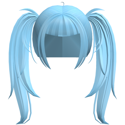 alt y2k messy straight pigtails in blue