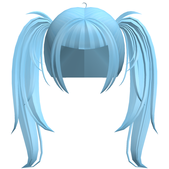 alt y2k messy straight pigtails in blue