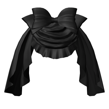 Back Bustle Draped Bow in Black
