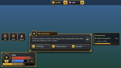 RPG UI Kit Inventory Quest Health Mana HUD Panels preview 4