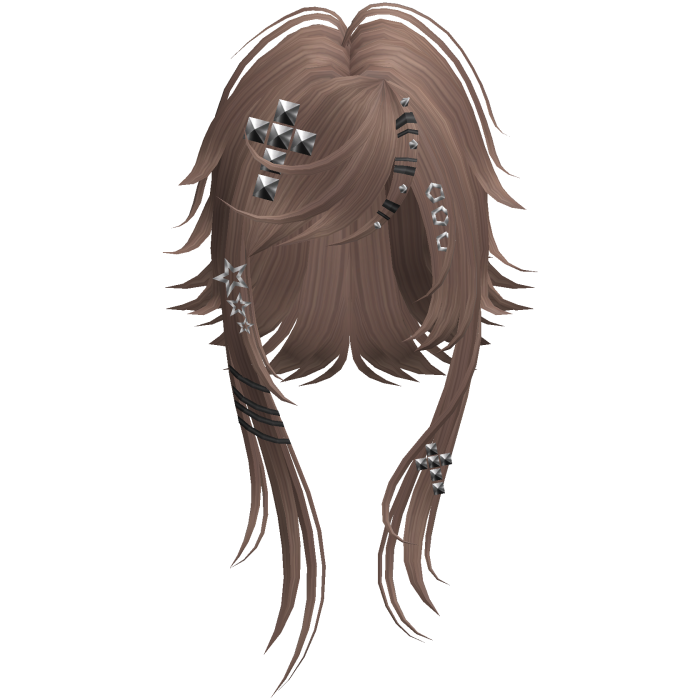 Wispy Emo Rockstar Cut Pigtails in Brown