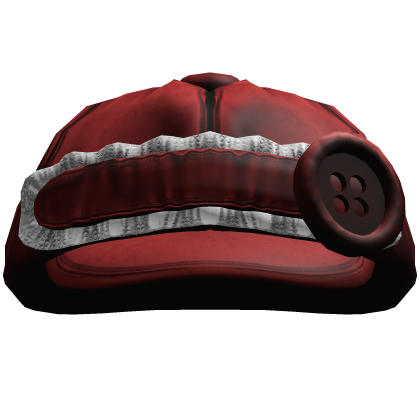 Ruffled Buttoned Cap (Red & White)