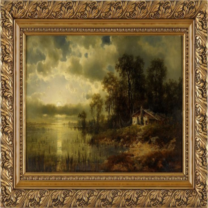 Scenery painting with gold frame Roblox decal