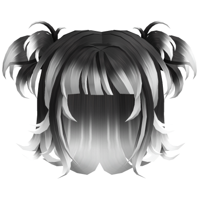 Y2K Grunge Messy Layered Pigtails Black to White Roblox item