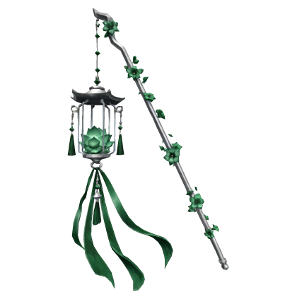 Green Ethereal Maximalist Lotus Flower Lantern