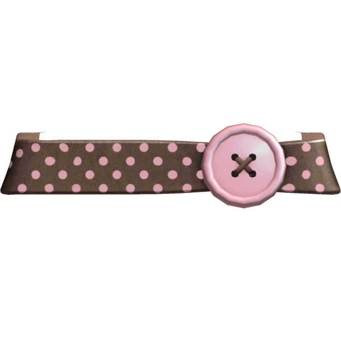 Brown & Pink Polkadot Button Belt