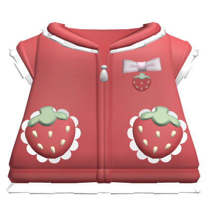 ♡ ┊ kawaii sweet ruffled strawberry jacket in red
