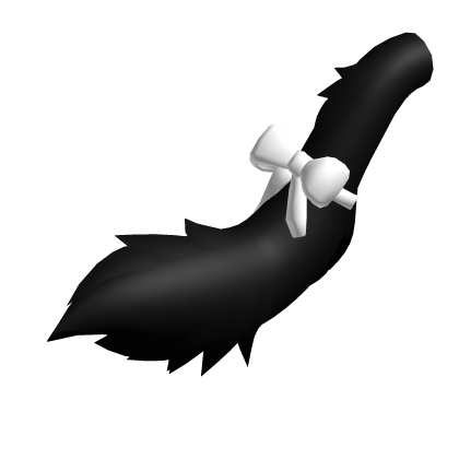 Black Wolf Tail W White Bow
