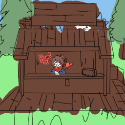 Simple Shack Surrounded by Simple Trees.