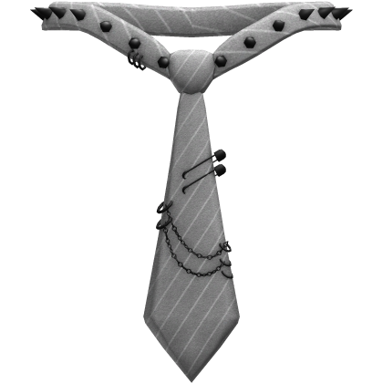 White Striped Emo Chained Tie Roblox item