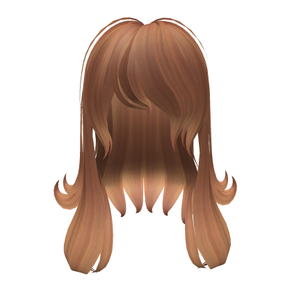 Curly Anime Hair with Side Swoop in Ginger Roblox item