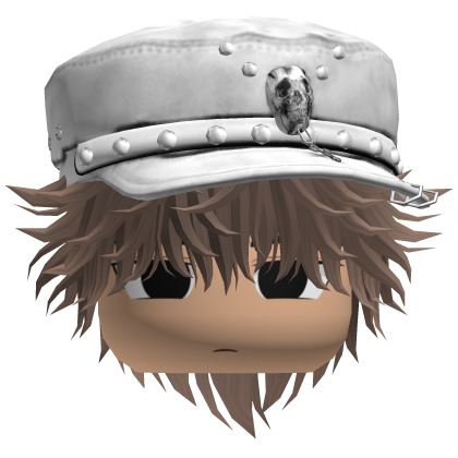 Fluffy Emo White Beret Y2K Boy Hair (Brown)