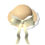 🍀Ruffle Straw Hat w Bow Ribbon (Yellow)