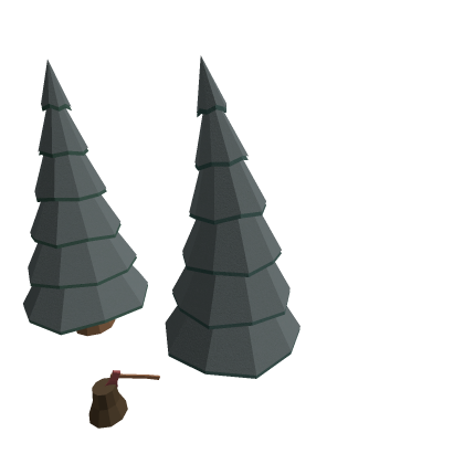 Snowy  Low Poly Trees