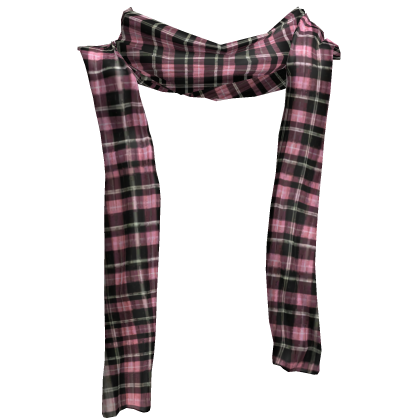 ♱ pink and black plaid long scarf 1.0