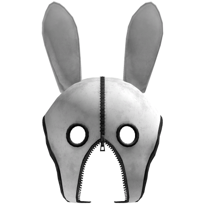 archive leather zip up bunny mask black and white
