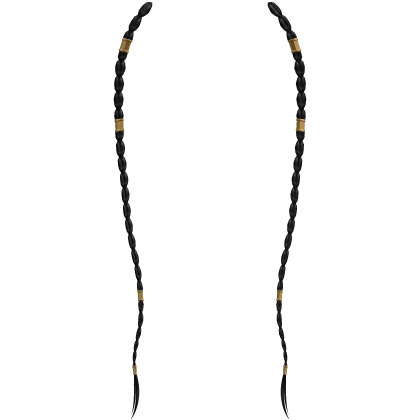 Black braids with gold clasps (add on) Roblox item