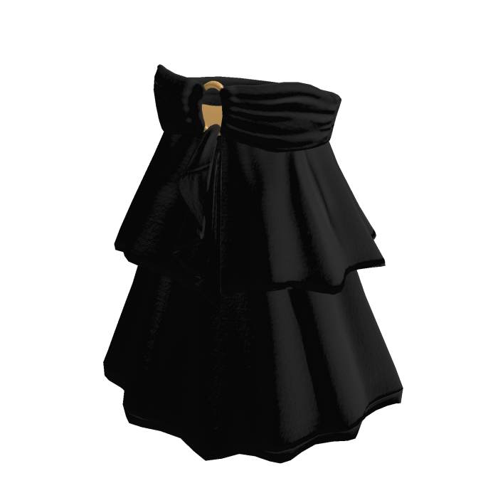 Tiered Skirt with Side Drape (Black)