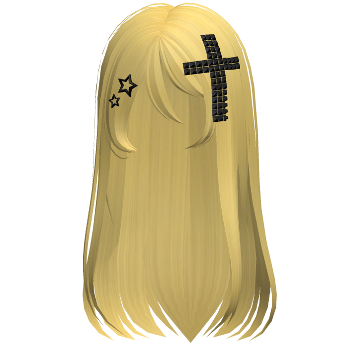 Emo Scene Long Hair w Cross Yellow