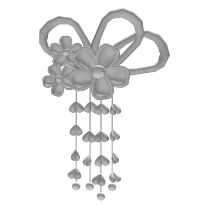 White Traditional Japanese Flowers Hairpin