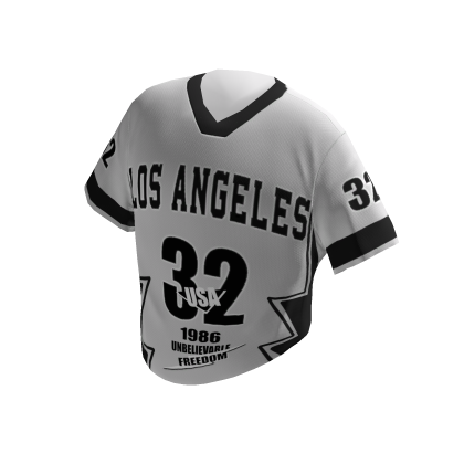 LA Sport Tucked Jersey Shirt White Black thumbnail