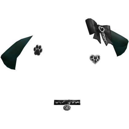 Teal Gothic Y2k Ear Paw Furry Accessories