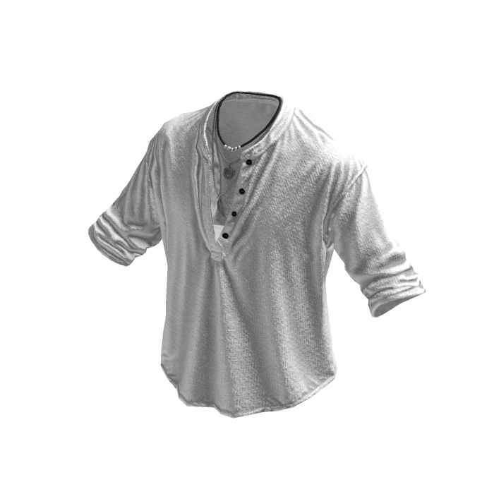 White Henley Loose Button Up