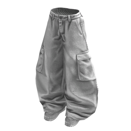Stylish Baggy Pants (White White)