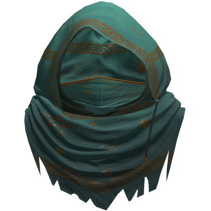 Teal Sorcerer Distressed Rune Hood