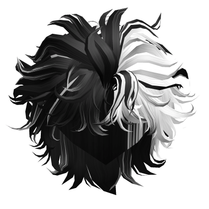Stylish Slicked Back Mullet (Black&White) Roblox item