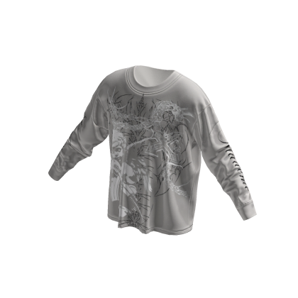 White Y2k Grunge Graffiti Emo Long Sleeve Shirt