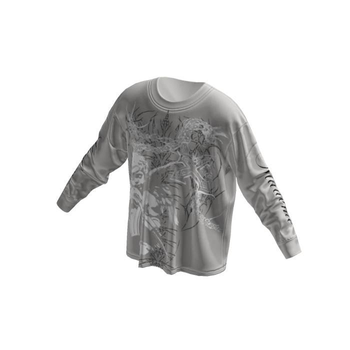 White Y2k Grunge Graffiti Emo Long Sleeve Shirt