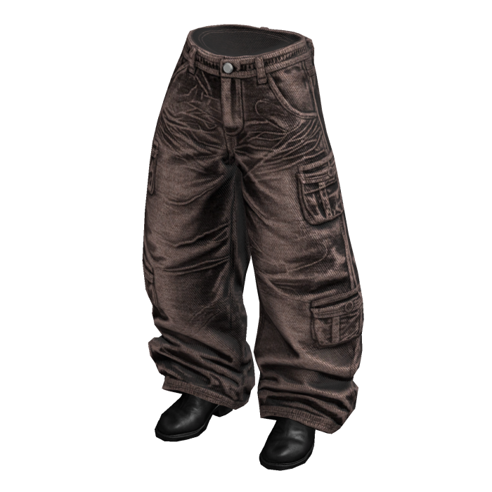 Brown Distressed Utility Denim w/ Boots