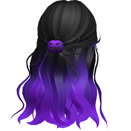 Halloween Black & Purple Wavy Hair w/ Ponytail Roblox item