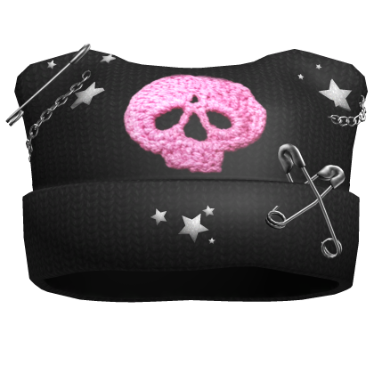 Black Cute Skull Y2K Beanie Roblox item
