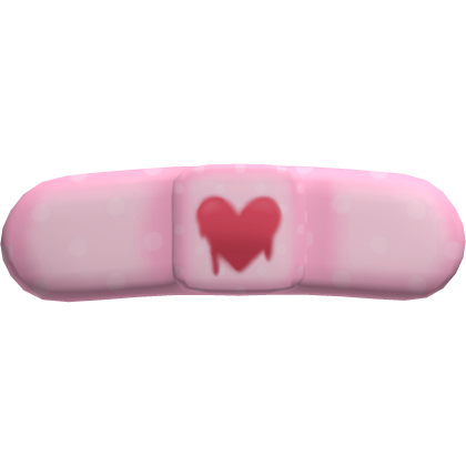 ♡ ꒰ cute heart nosebleed kawaii band aid — pink