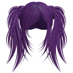 messy edgy vampire pigtails in purple