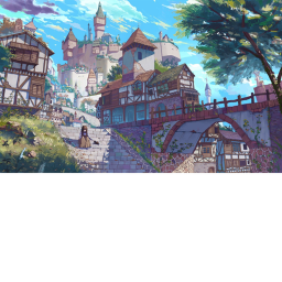 Angel sunset town